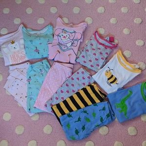 4T - 12 piece bundle of 100% cotton pajamas.